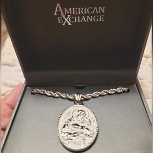 St Francis of Assisi, Armani Exchange, Stainless Steel medal 26 inch, NWT!